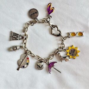 Silver Charm Bracelet Y2K Colorful Summer Beach Yellow Purple Artsy Cute Crafty